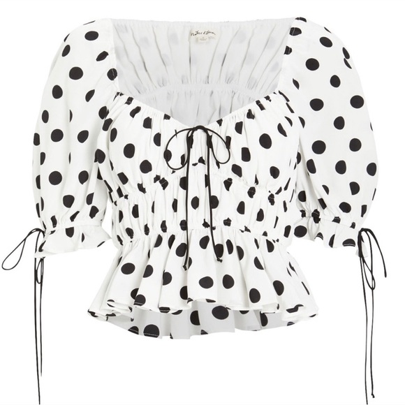 For Love and Lemons Mochi Polka Dot Crop T… - Picture 1 of 3